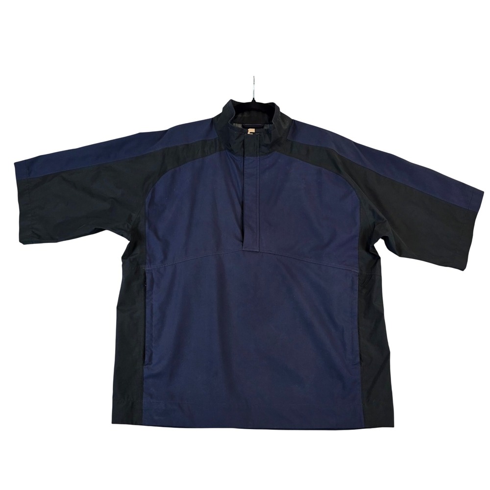 FootJoy DryJoys Mens Medium Short Sleeve Golf Rain Shirt Jacket Navy Blue Black